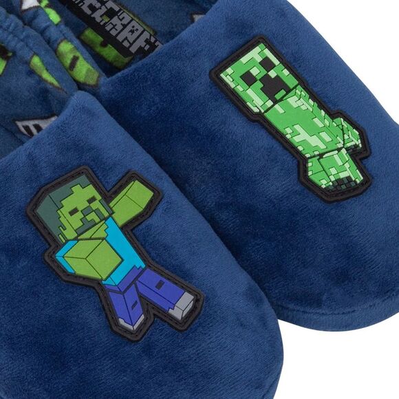 Minecraft Childrens/Kids Zombie Vs Creeper Slippers / Blue/Green - Picture 4 of 7